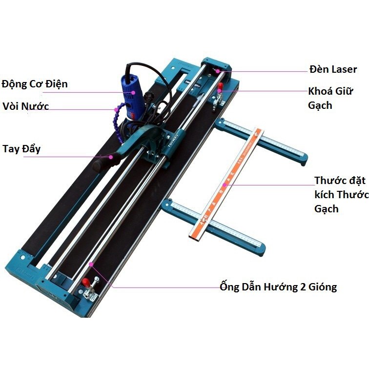 Máy cắt gạch bàn mài mòi TOPWAy 80p tặng máy mài