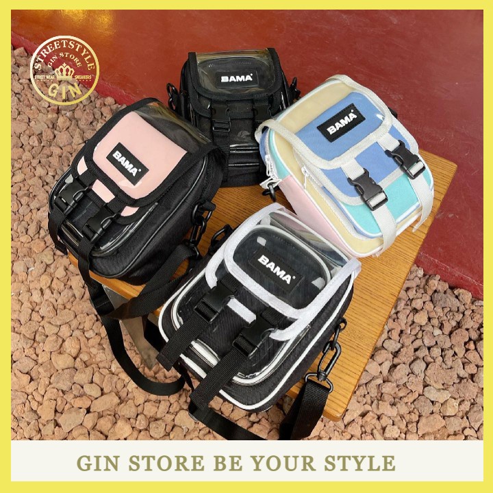 Túi đeo chéo thời trang BAMA nam và nữ mini bag local trong suốt - GIN STORE