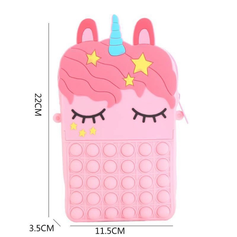[ Rẻ Vô Địch] Túi POP IT Unicorn đeo chéo phiên bản giải toả căng thẳng MINI cho bé.(1405POP)