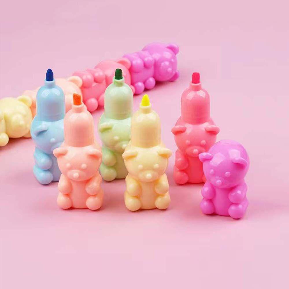 JARRED Bút Dạ Quang Hình Gấu Đáng Yêu 5 Màu Tùy Chọn Trang Trí Sổ Tay / Văn Phòng / Trường Học