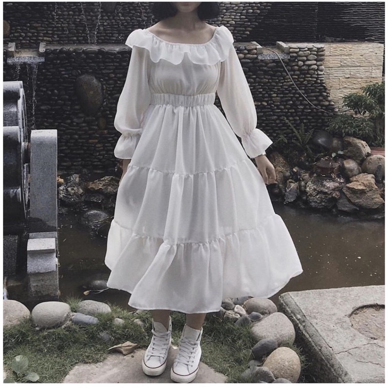 Váy bbd 🌸 Váy babydoll maxi tua ngực dài công chúa tiểu thư bánh bèo style Ulzzang dành cho nữ PHULA V04 | BigBuy360 - bigbuy360.vn