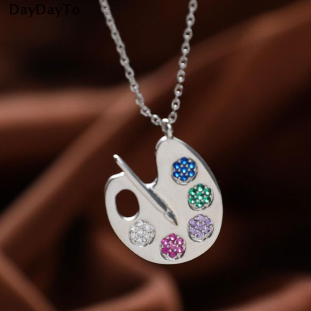 Vòng cổ Mặt Hình Bảng Màu Thời Trang Cho Nữ