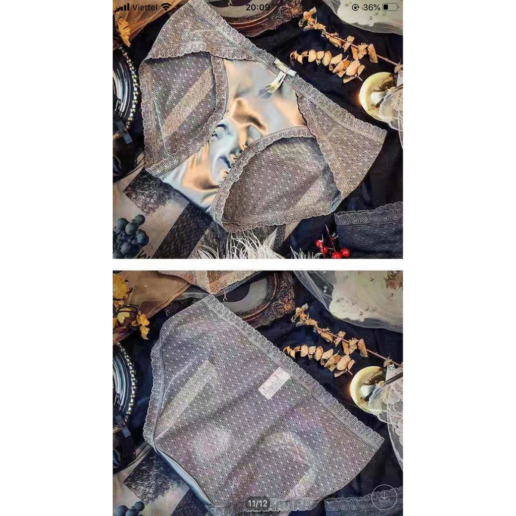 HOT- Quần lót lụa kháng khuẩn ren mông quyến rũ Ms233