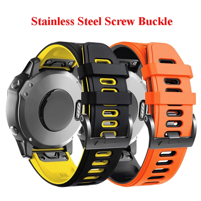 Dây Đồng Hồ Bằng Silicone Chống Thấm Nước Chất Lượng Cao 26mm 22mm Cho Garmin Fenix 7 7X 6 6X Pro 5 5X Plus 3 3hr 2 Forerunner 965 955 945 935 Epix Gen 2