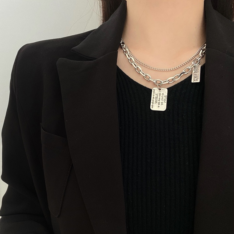 Vòng cổ Hai Lớp Dày Dặn Phong Cách Hip Hop Âu Mỹ Thời Trang