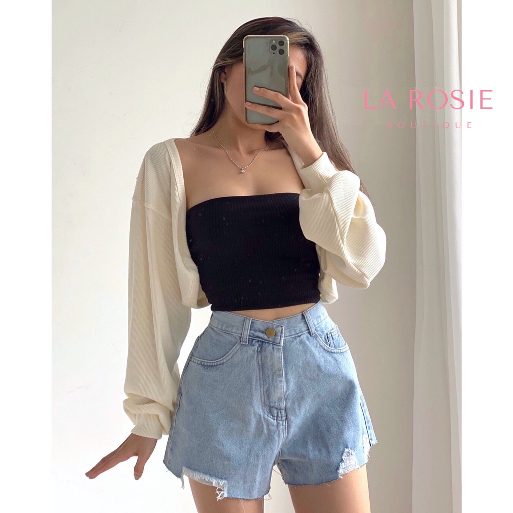 Áo khoác cardigan lửng La Rosie Boutique che bắp tay, mặc áo dây cho nữ LA49 | La Rosie Boutique 2