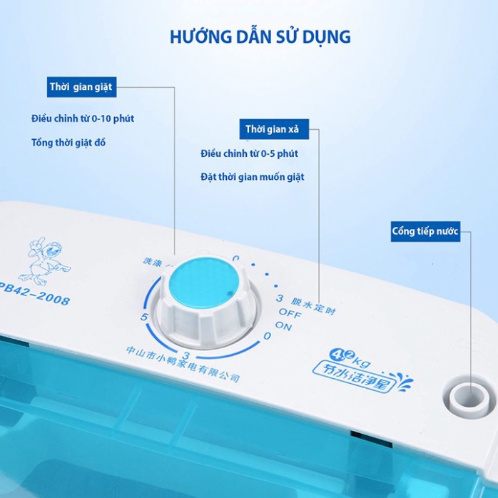 Máy giặt chạy điện mini, giặt vắt quần áo nhỏ