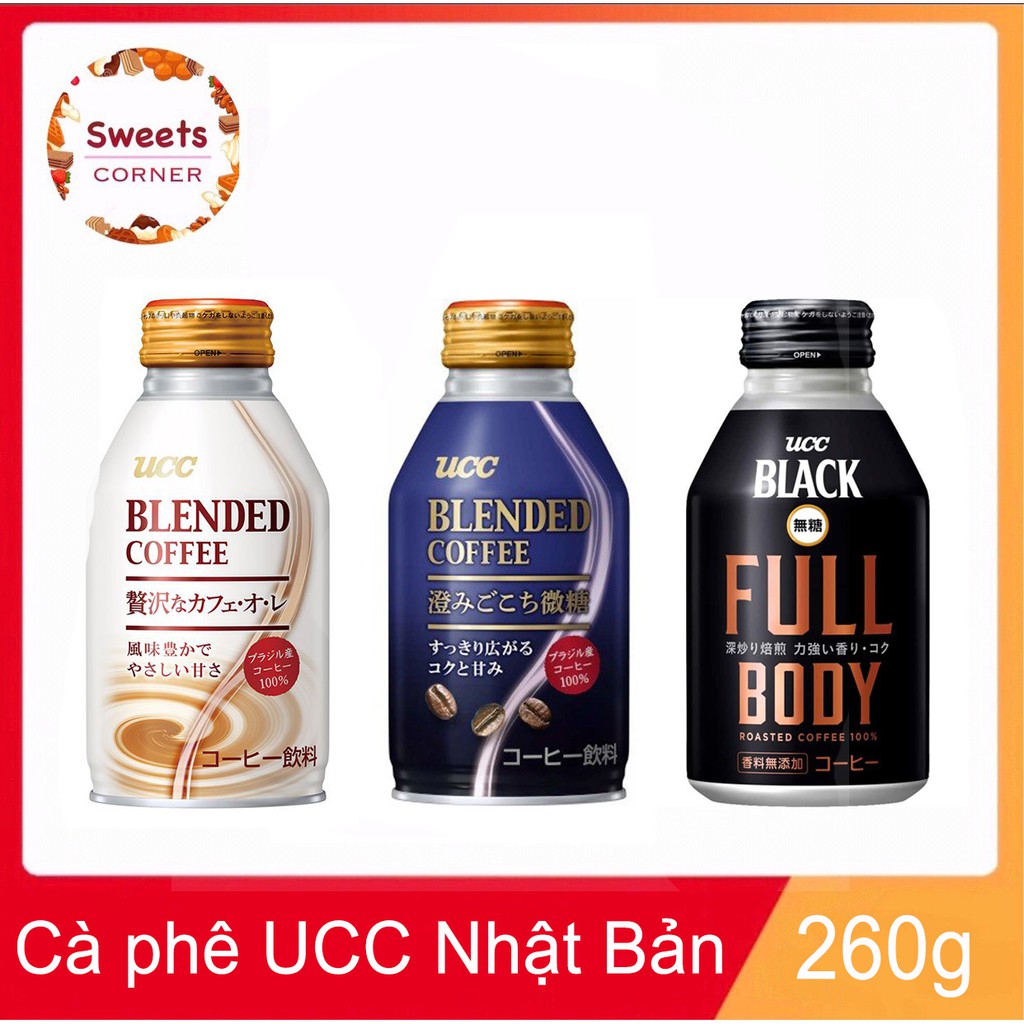 (3 loại) Cà phê UCC Blended Coffee Bitter chai 260gr