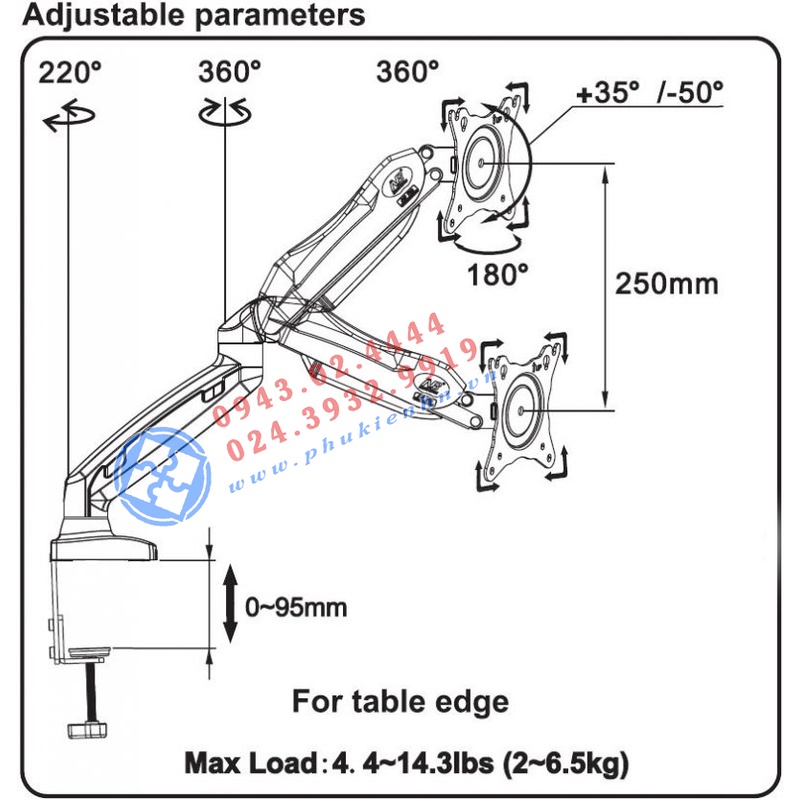 Giá treo màn hình máy tính F80