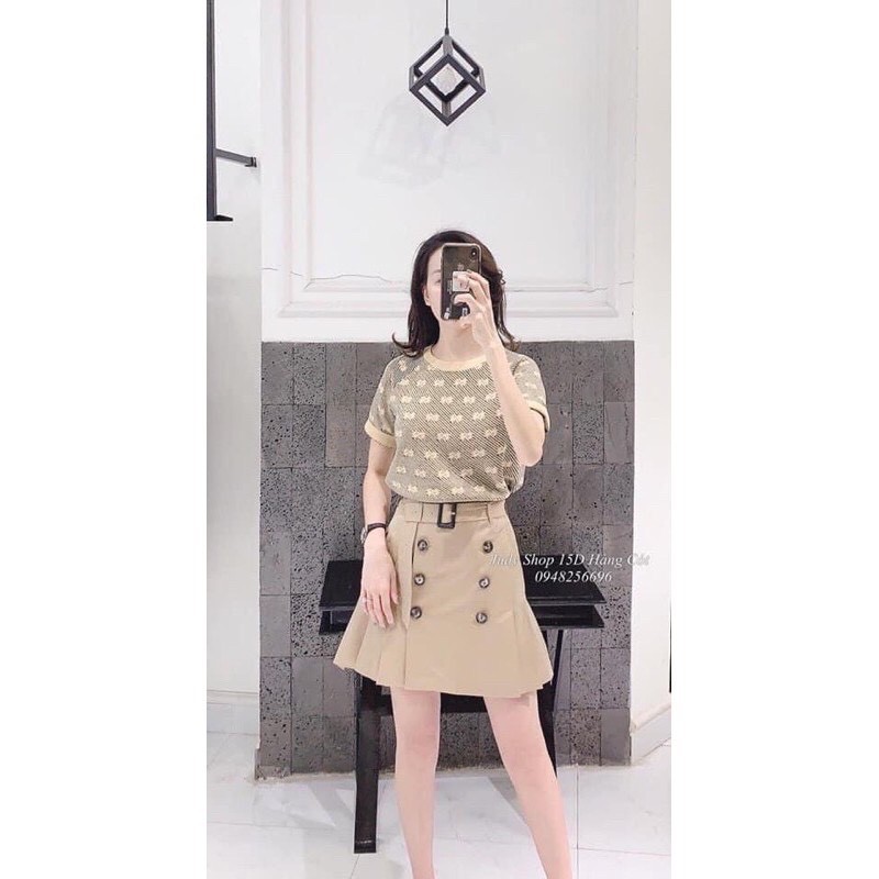 Chân váy chữ A kèm đai