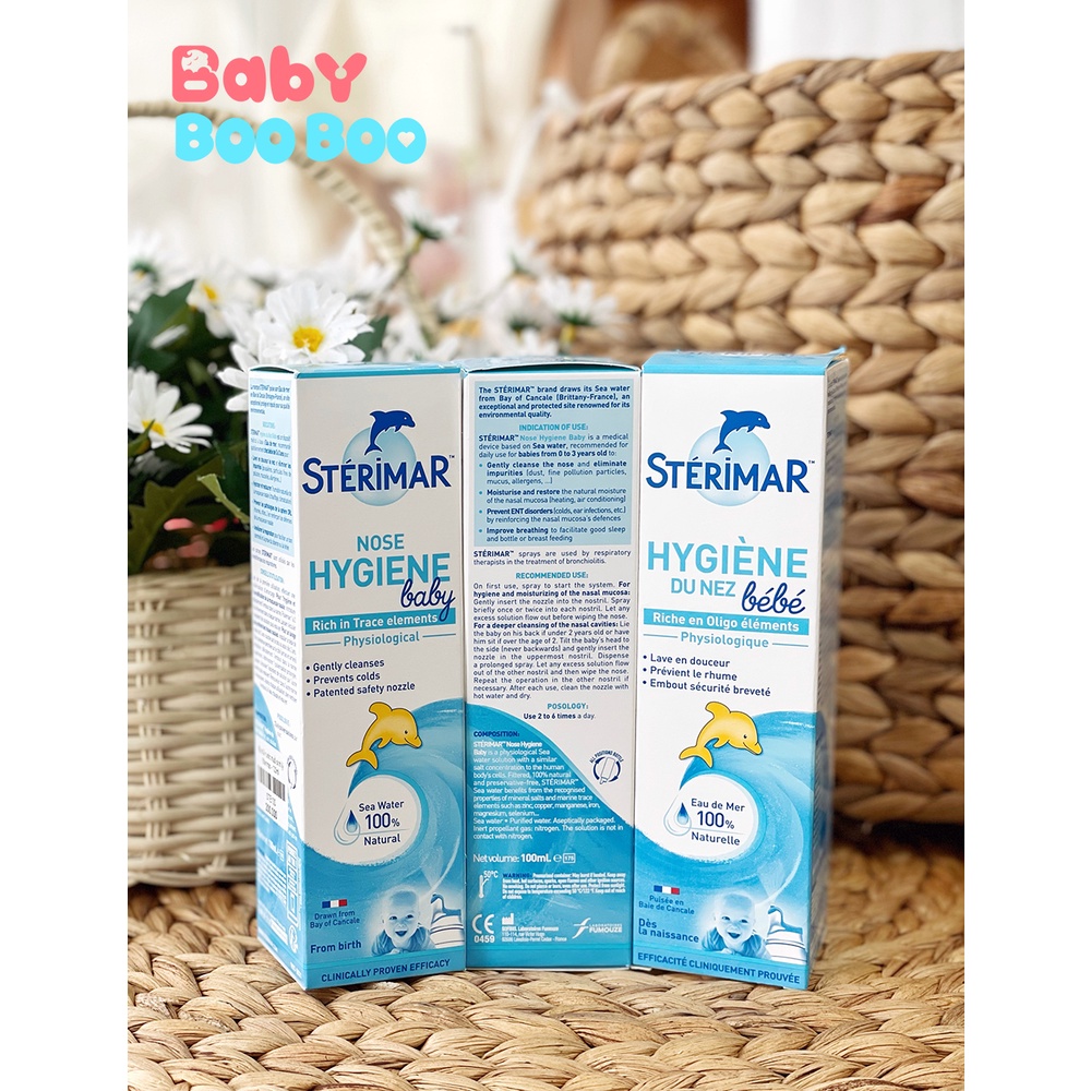 Nước muối sinh lý xịt mũi cá heo Sterimar nội địa Pháp cho bé từ sơ sinh đến 3 tuổi