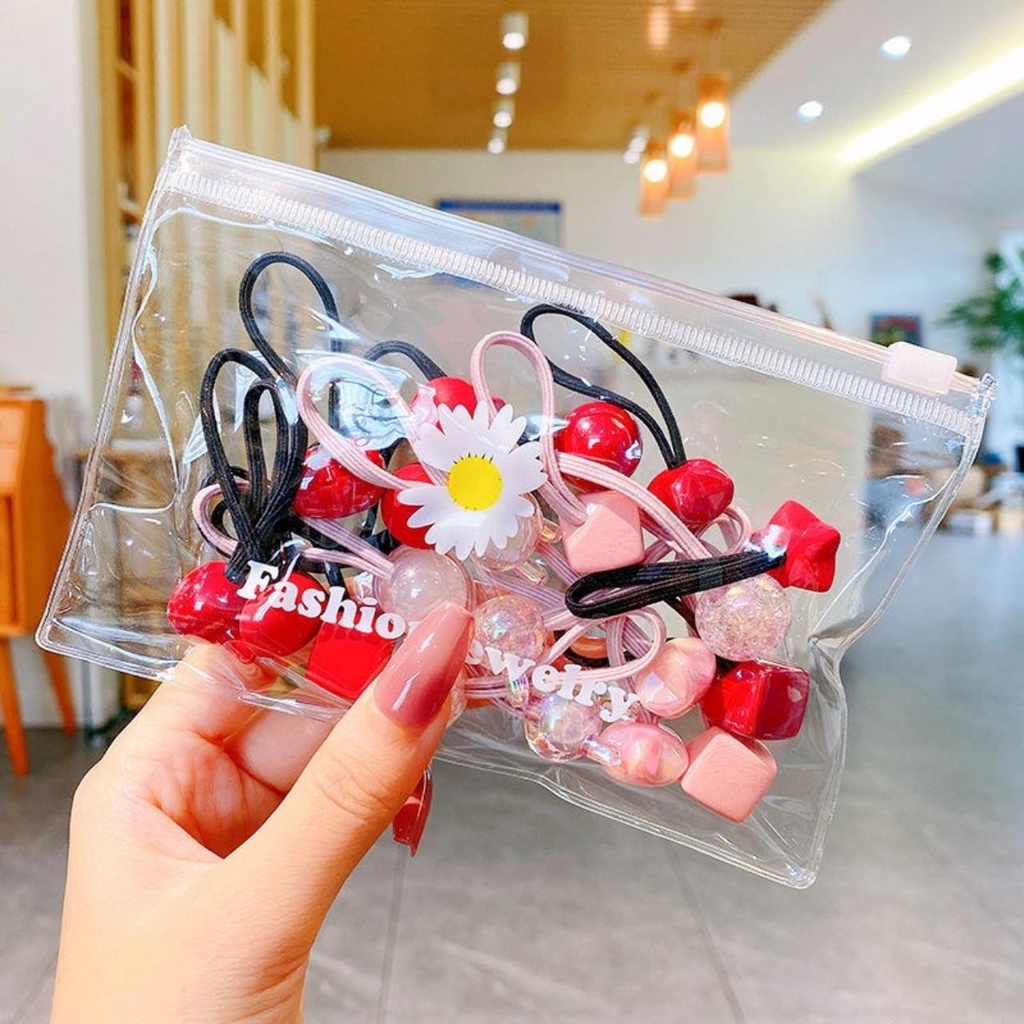 Set 13/50 Dây Buộc Tóc Có Túi Đựng - Thingkids