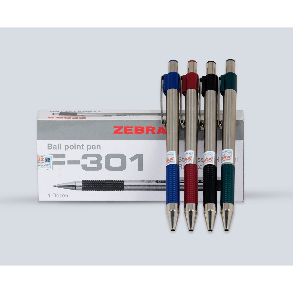 Bút ký tên thân sắt ZEBRA F-301 hàng loại 1 có tem hàng Nhật Bản ngòi bút 0.7mm