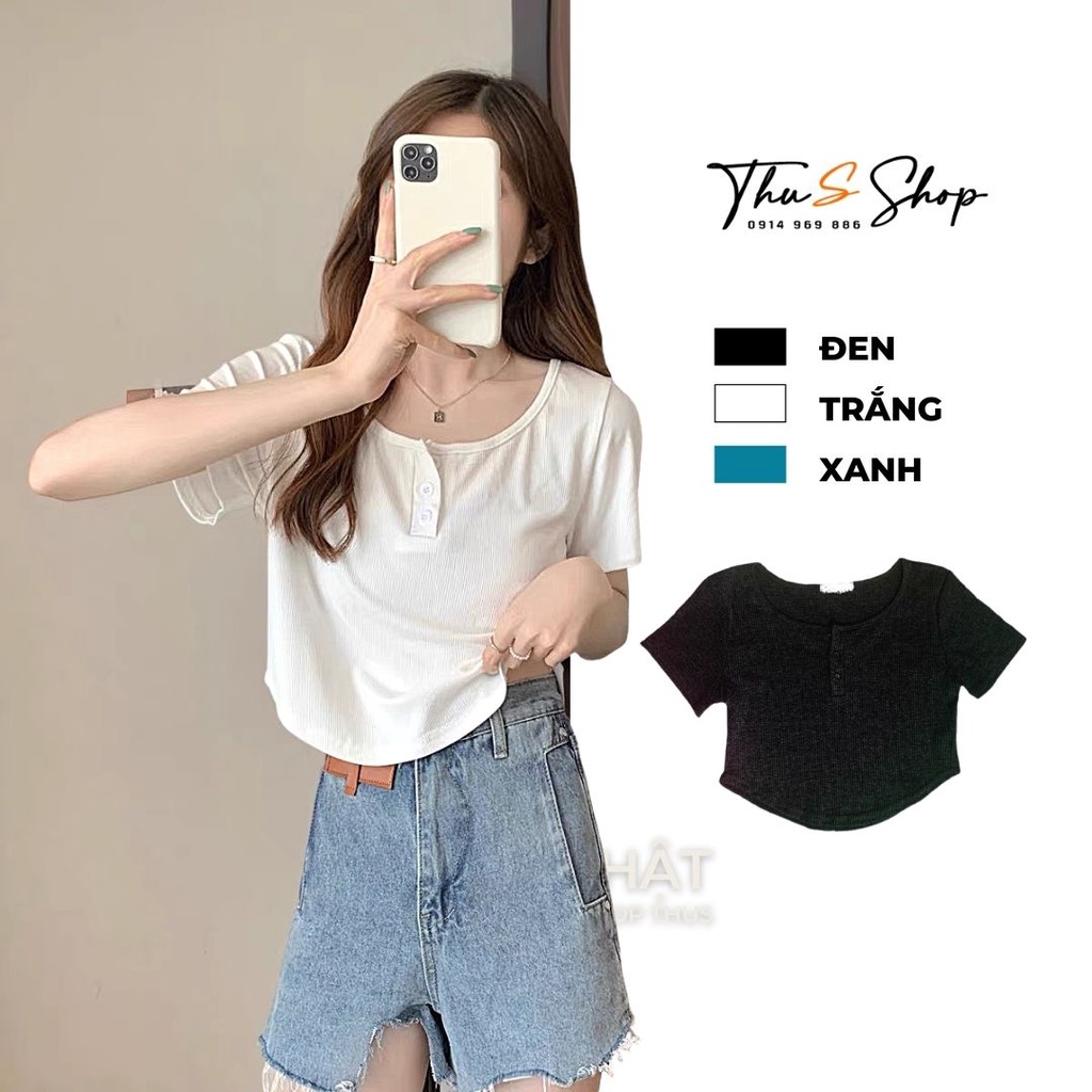 Áo Ngắn Tay CRT Đuôi Tôm Kiểu Croptop Mặc Hè Bigsize Chất Thun Cotton Co Dãn Thoải Mái A1A1