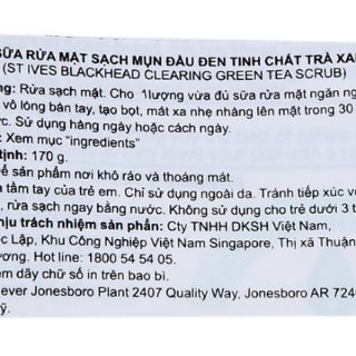 Sữa Rửa Mặt Trà Xanh St.Ives 170g