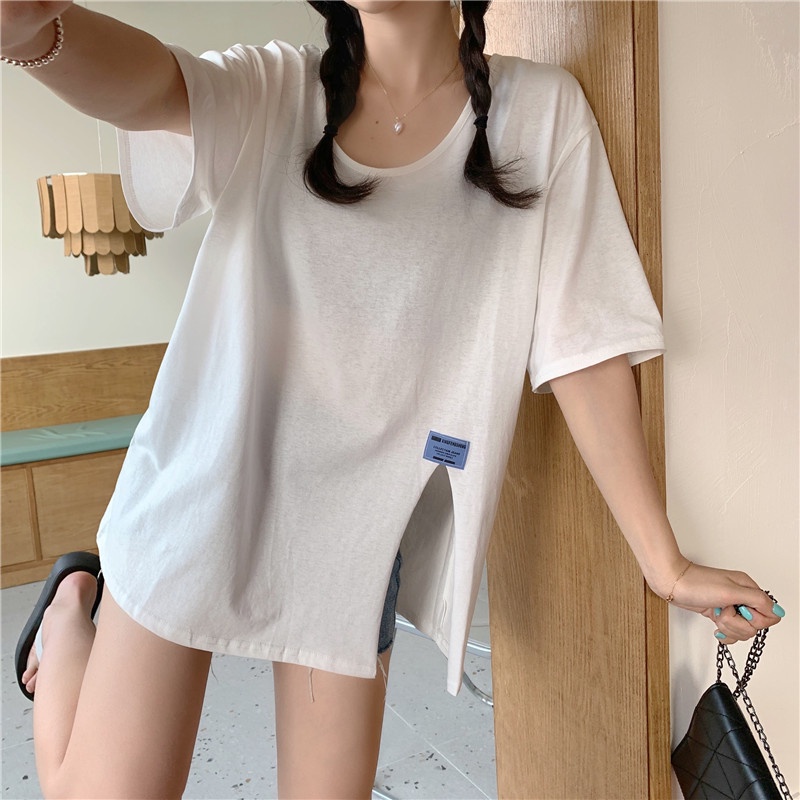 Áo thun SUXI tay ngắn cổ tròn dáng rộng thiết kế mới phong cách Hàn Quốc thời trang mùa hè cho nữ