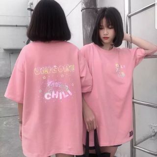 Áo thun nữ form rộng Chili màu hồng nhạt siêu xinh