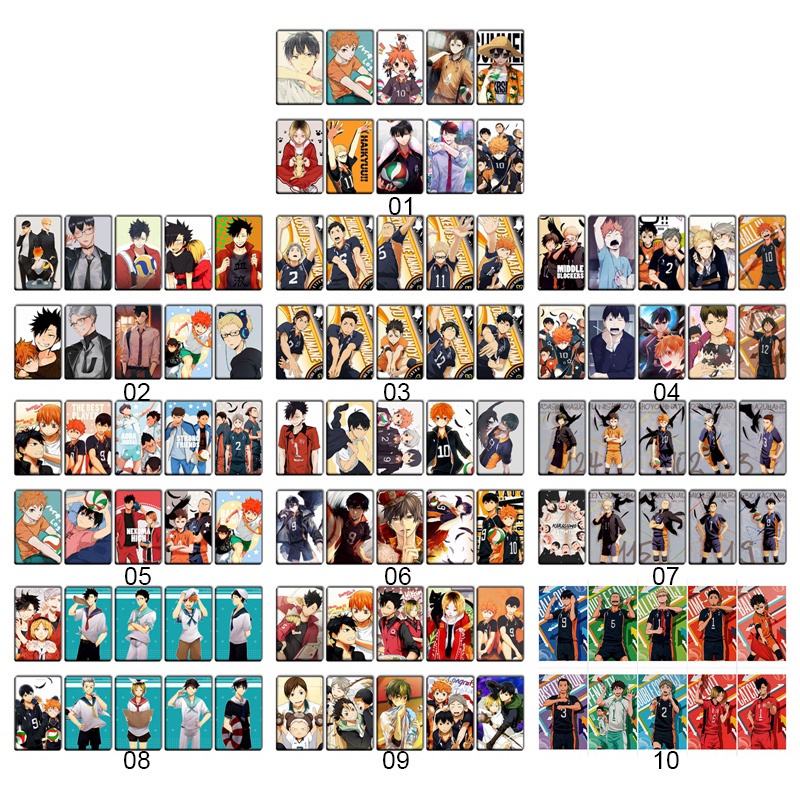Tmdbyx Set 10 tấm thẻ dán trang trí hình anime Haikyuu!! Hinata Shoyo bằng PVC chống thấm nước