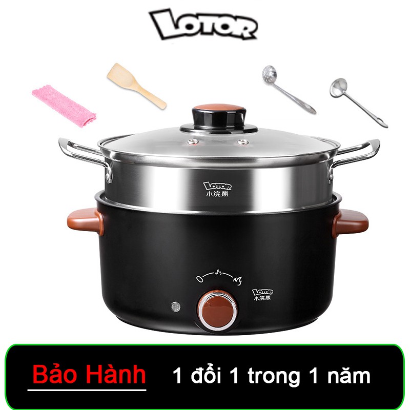 Nồi lẩu điện LOTOR 3L chống dính cao cấp, tự động ngắt khi đạt đủ nhiệt độ