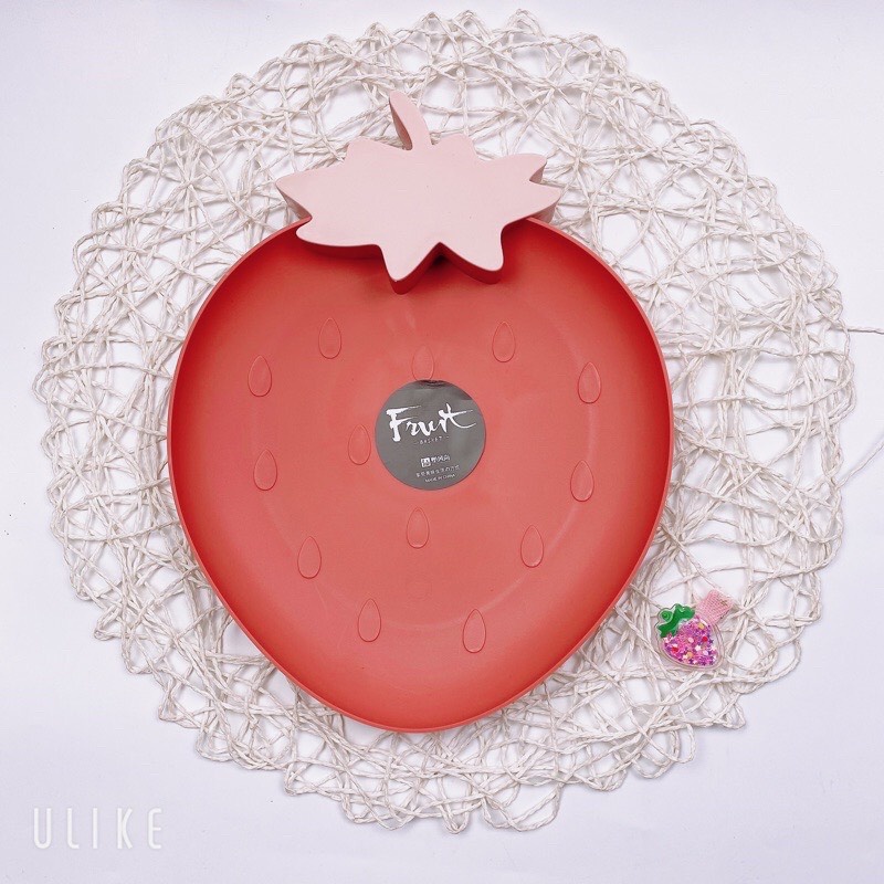 Khay ăn dặm, hình trái Dâu tây  đĩa đựng hoa quả bằng nhựa