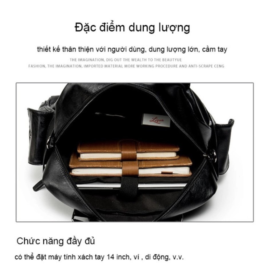 Túi xách đeo vai xách tay 2in1 Leather BlackMan (Đen)