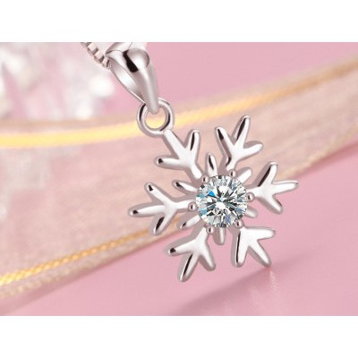 Vòng cổ bông lớn tuyết đính đá 925