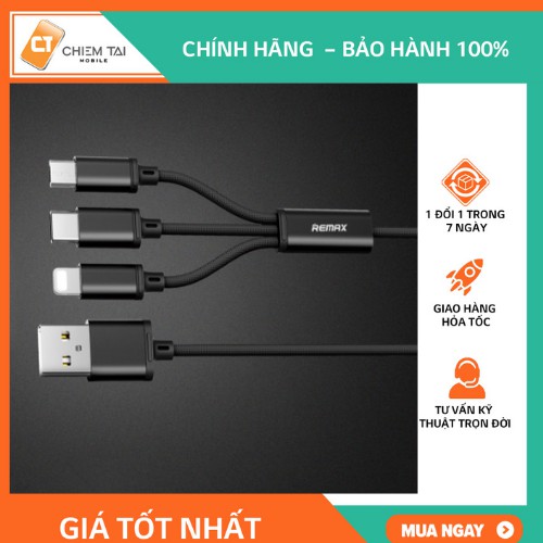 Cáp 3 trong 1 Remax RC-131TH (Lightning-Micro USB-Type C)