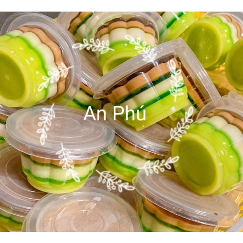 Set 50 Ly đựng rau câu 90ml 100ml 180ml ly hoa mai đổ rau câu pudding flan