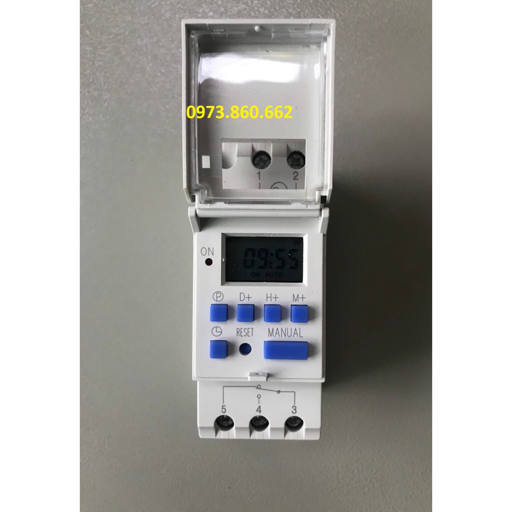 Hẹn giờ thời gian timer AHC 15A - Hẹn giờ điện tử cài thanh ray