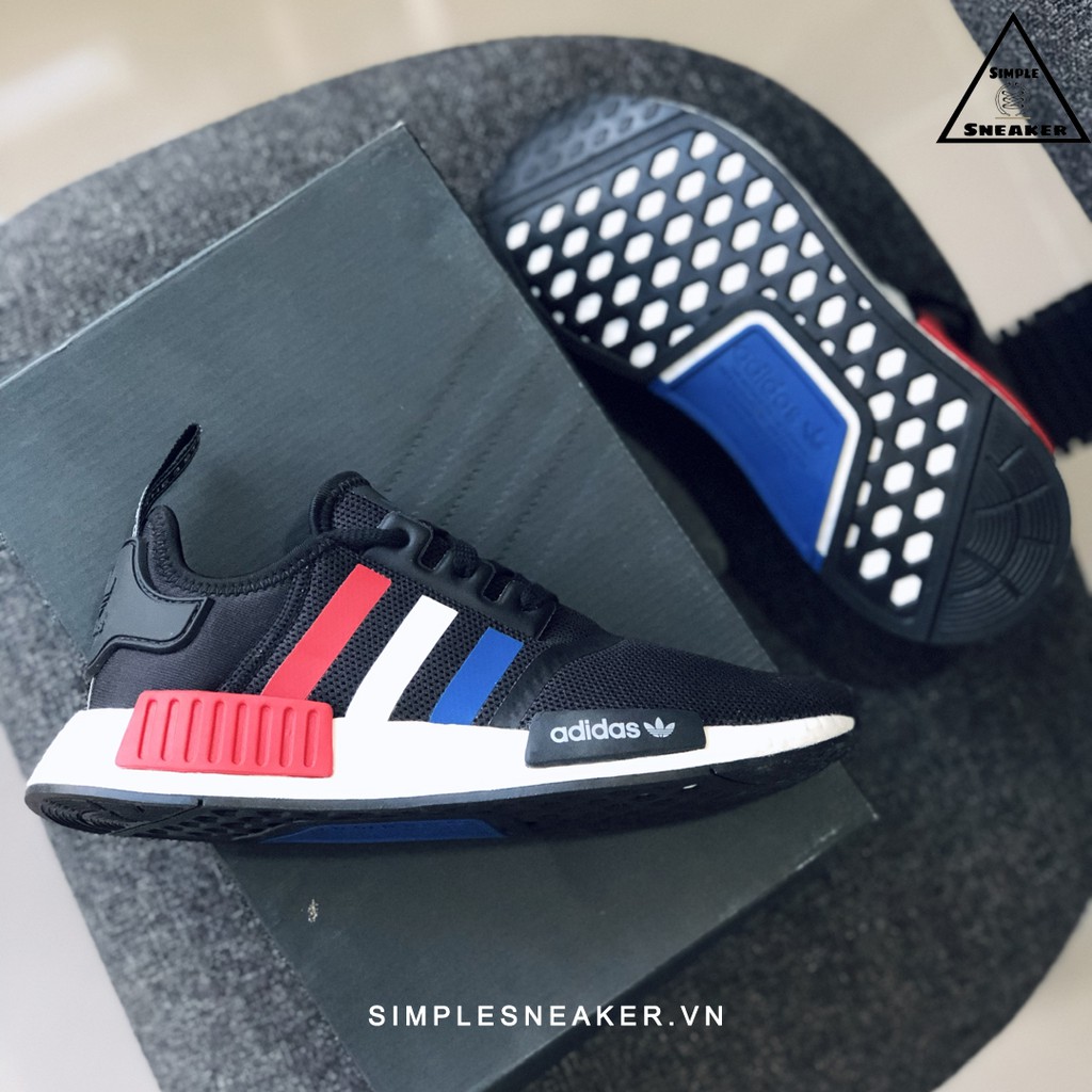 Giày NMD R1 Nữ 🔥FREESHIP🔥Adidas NMD R1 Tricolor Core Black Chính Hãng - Chuẩn Auth - [F9973]