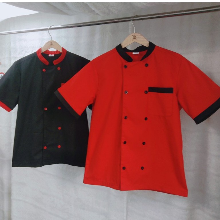 Áo Đầu Bếp Nam Ngắn Tay Hàng Có Sẵn Như Mẫu