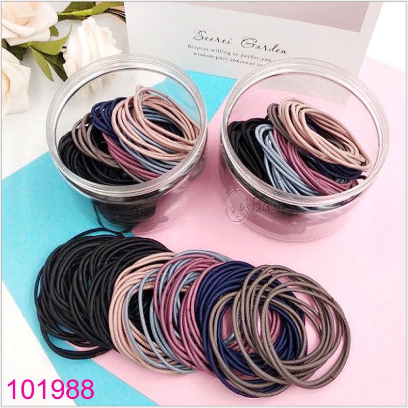 Thun Buộc Tóc, Cột Tóc Phong Cách Hàn Quốc Túi Zip 100 c