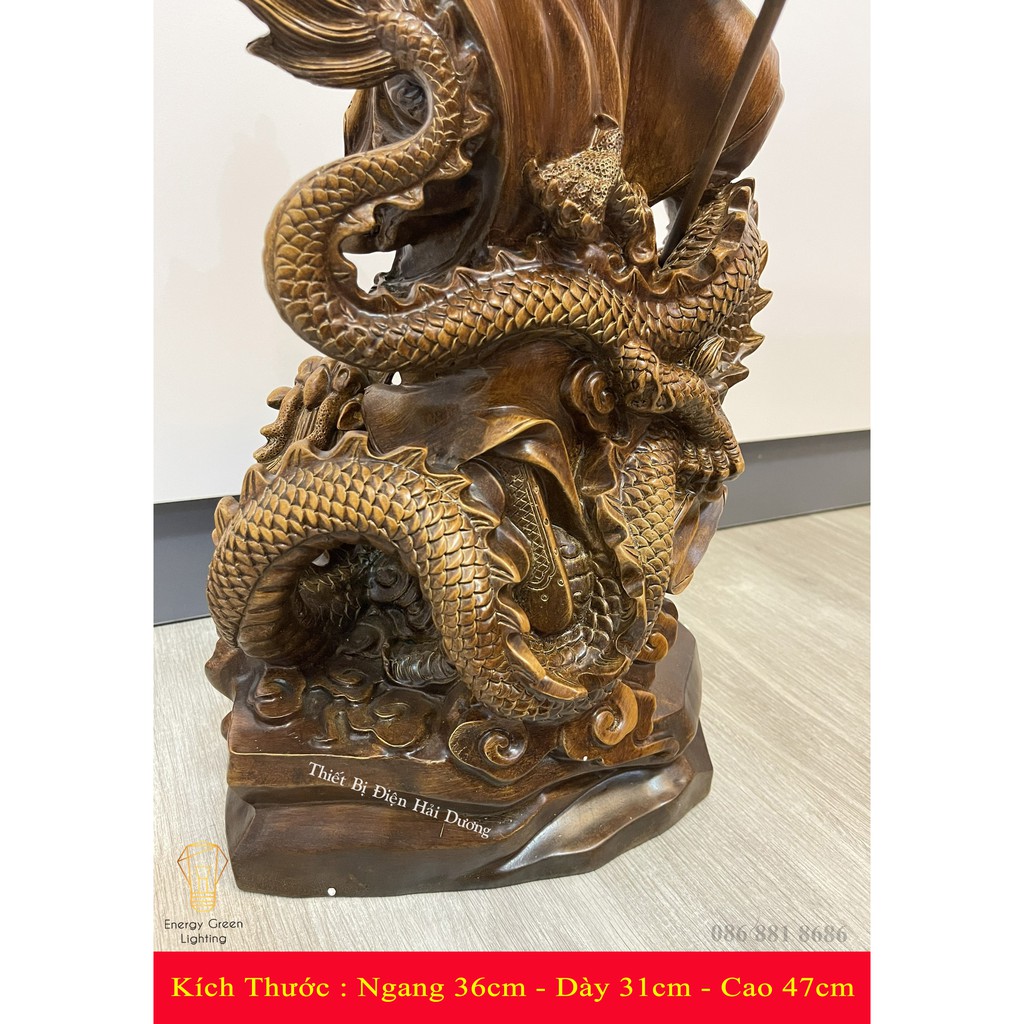 Tượng Quan Công Hàng Long Tay Cầm Thanh Long Yển Nguyệt Bảo Đ ao PT-22 - Cao 47cm -Mang Lại Sự May Mắn,Tài Lộc , Bình An