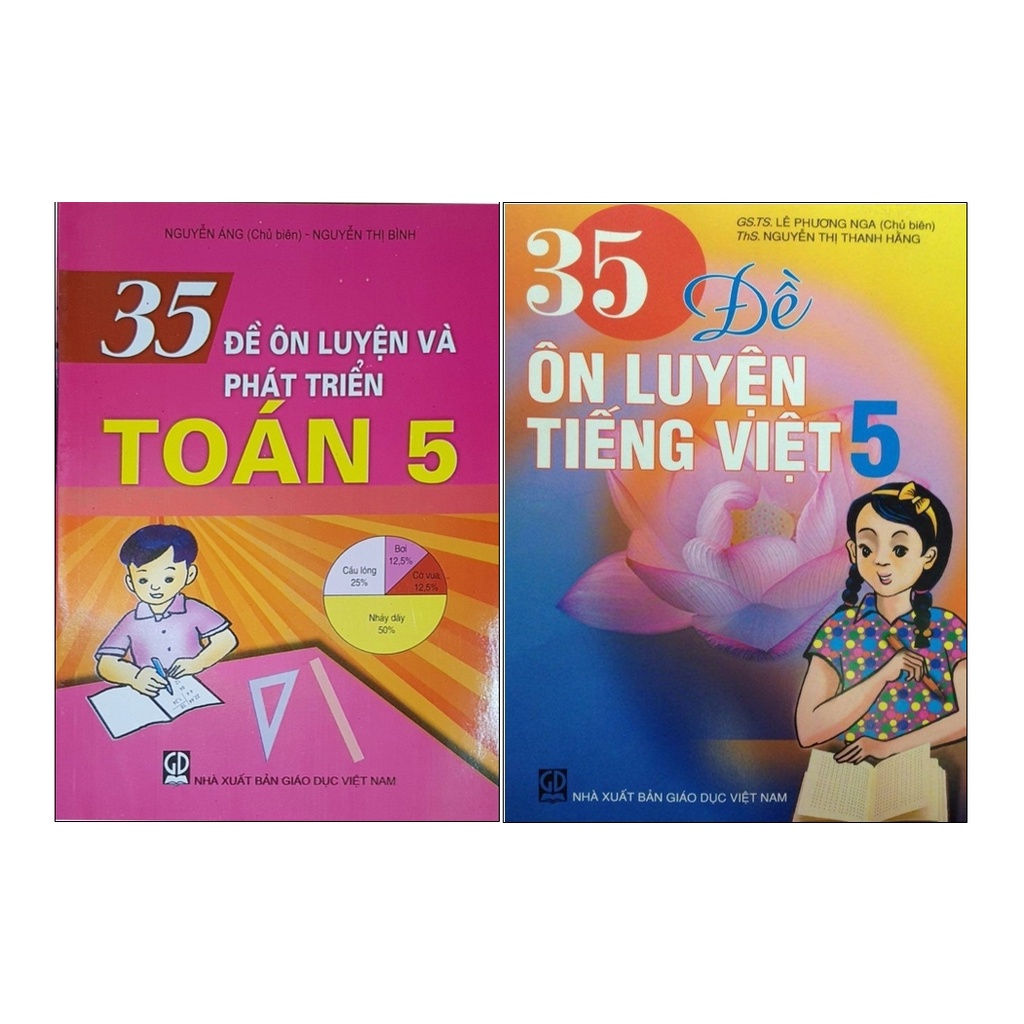 Sách - Combo 35 đề ôn luyện lớp 5 (Toán + Tiếng Việt)