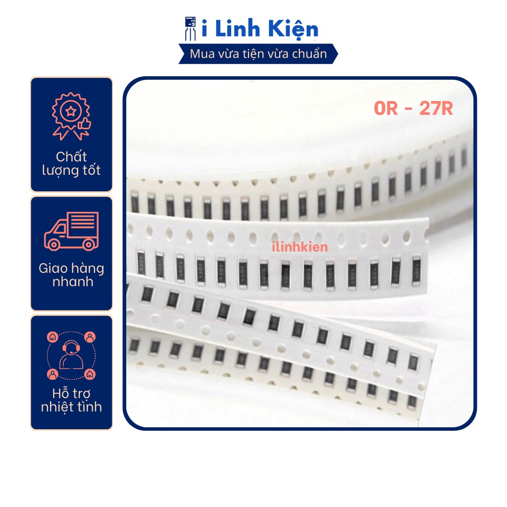Điện trở dán 1206 1/4W 0R - 27R 1% chất lượng tốt