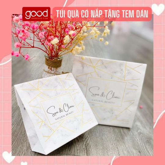 [giảm giá] túi giấy có nắp đựng quà tặng tặng kèm tem dán có nhiều mẫu siêu xinh