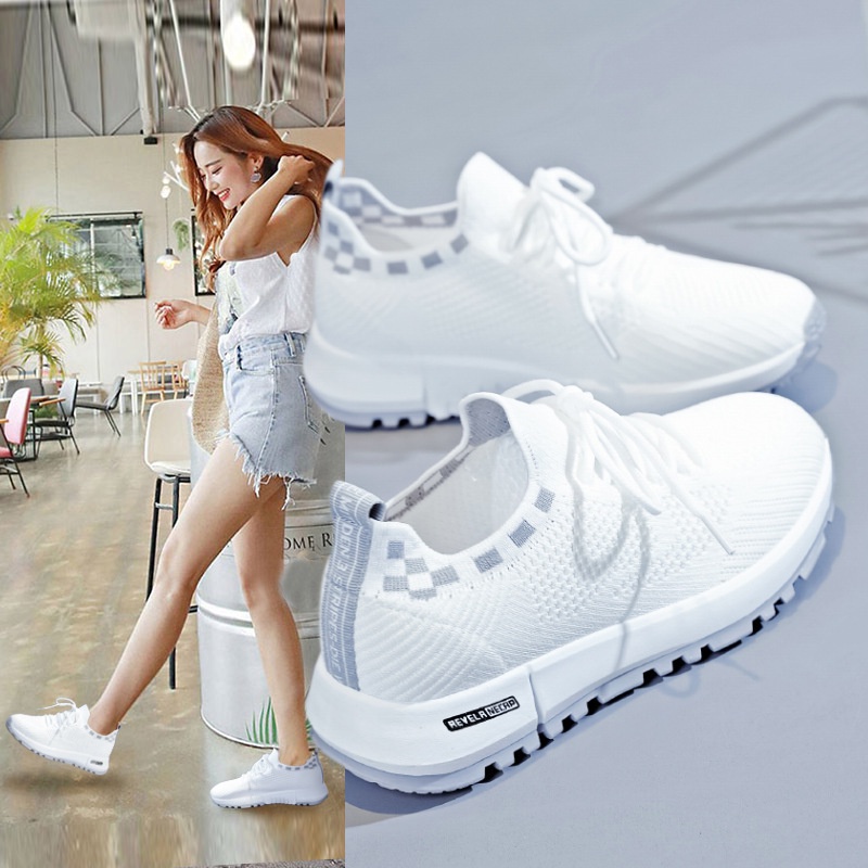 Giày Thể Thao Màu Trắng Thiết Kế Đơn Giản Thời Trang Cho Nữ
