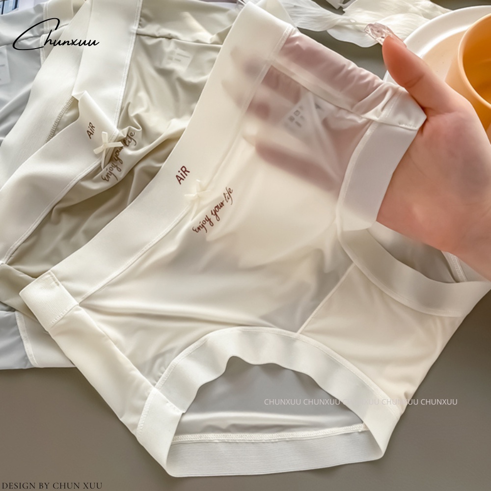 Quần lót nữ cạp cao vải su lạnh cao cấp phối viền chữ mềm mịn thoáng mát ChunXuu- QC129