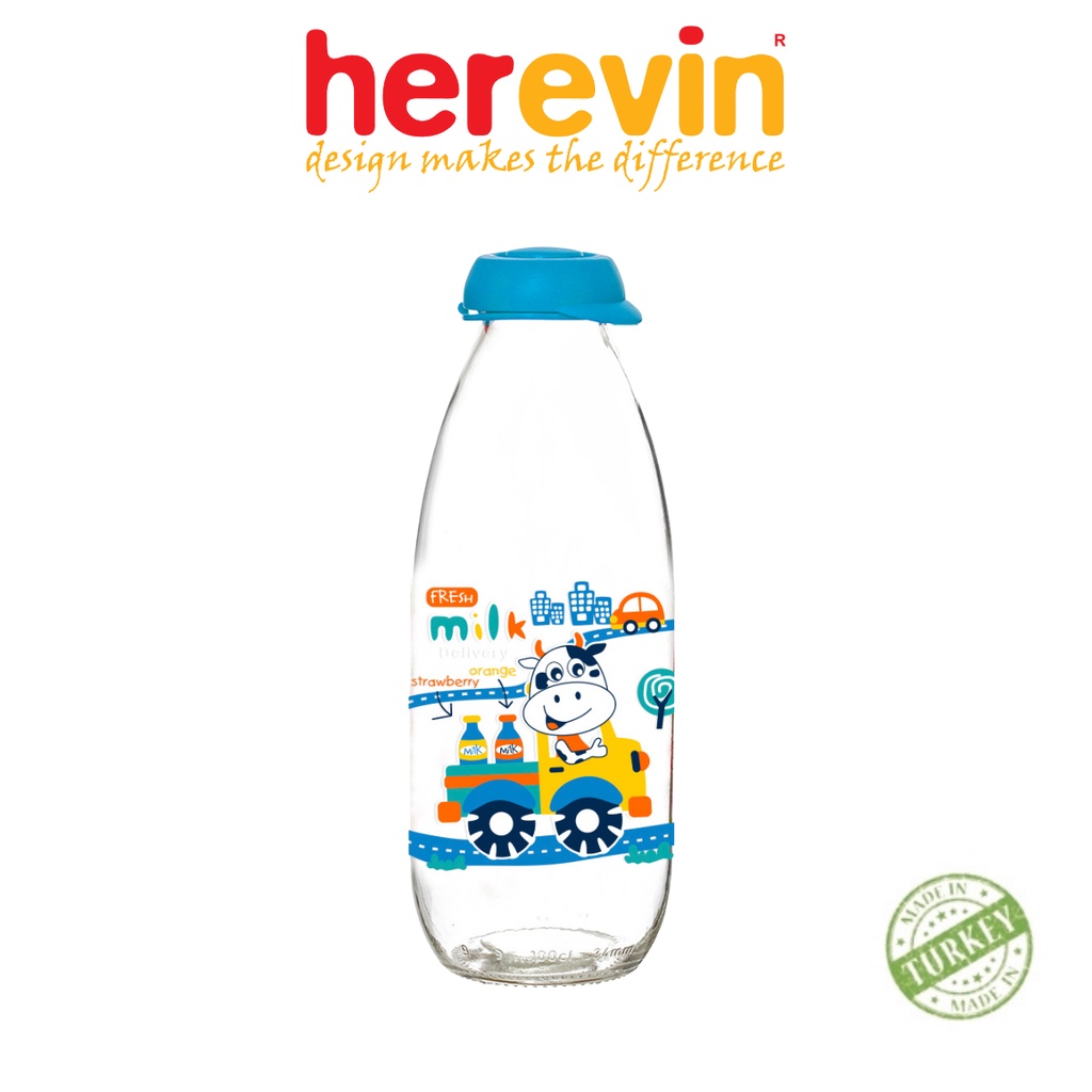 Bộ 3 Chai Đựng Sữa Thuỷ Tinh Herevin Decor 1L - HECH111701-205 [GIAO MÀU NGẪU NHIÊN]