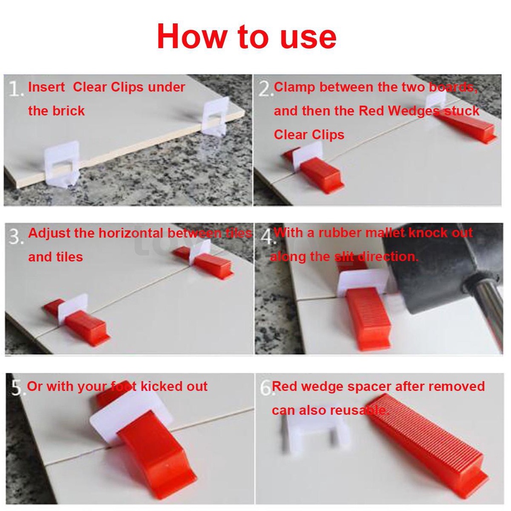 Set 100 Kẹp Phân Cách Gạch Lót Sàn Nhà 1.0 / 1.5 / 2.0 / 3.0mm