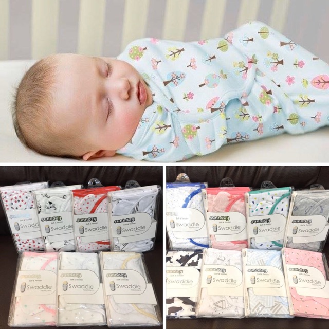 Ủ kén sơ sinh cotton Sunnozy chống giật mình  [ babyboo]