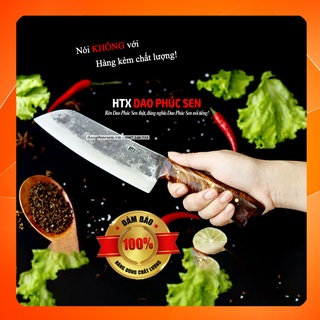 Dao Thái HTX DAO PHÚC SEN GT05 kiểu 05 thái thịt rau củ cán cầm bằng gỗ cẩm chỉ núi lưỡi dao bằng thép nhíp