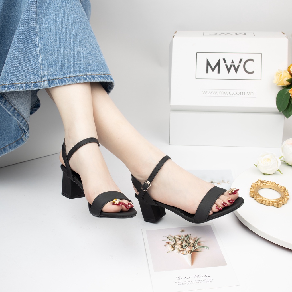 Giày Cao Gót Thời trang MWC  sandal cao gót basic đế vuông 5cm thanh lịch NUCG-3950