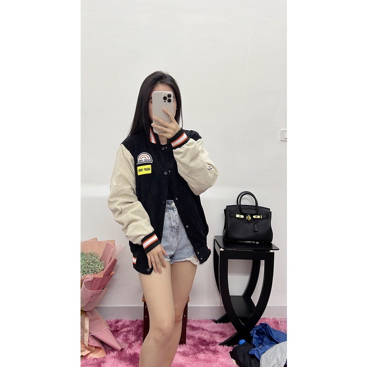 Áo khoác bomber nữ nam in logo cầu vồng, áo bomber chất nhung tăm hàng xịn,tốt,bền GZAK010 Store Q&amp;P