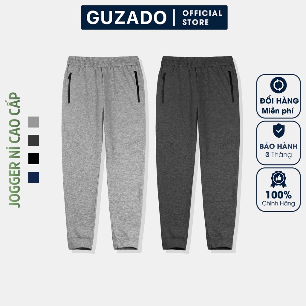 Quần Jogger nỉ nam GUZADO Form RegularFit Rộng Rãi Thoải Mái,Vải Trơn 4 Màu Dễ Phối Đồ GDNN11