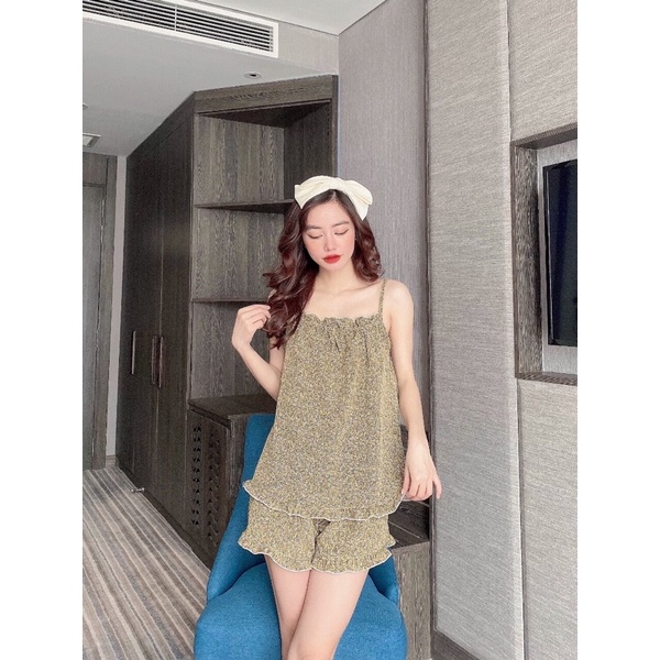 Bộ voan lụa 2 dây bèo siêu mát