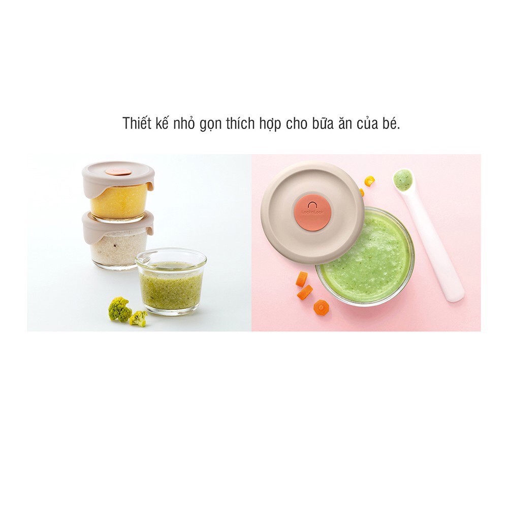 Hộp Đựng Thức Ăn Cho Bé Lock&Lock Có Vạch Chia 230ml x 3 Hộp LLG508S3 - Hàng Chính Hãng