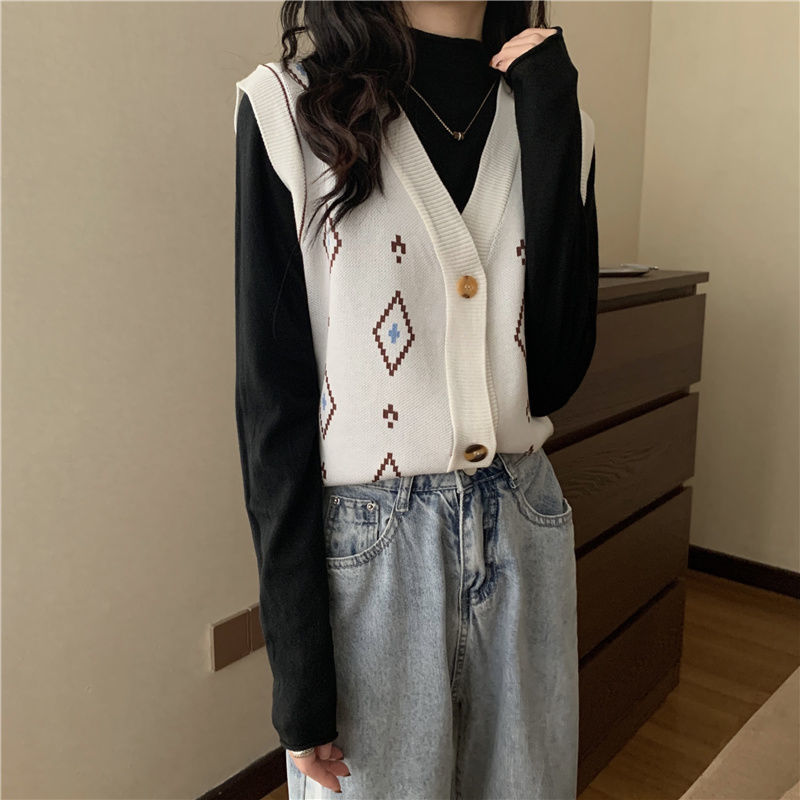 Áo Sweater Không Tay Cổ Chữ V Dáng Rộng Thời Trang 2020 Dành Cho Nữ 2021 Lingge | BigBuy360 - bigbuy360.vn