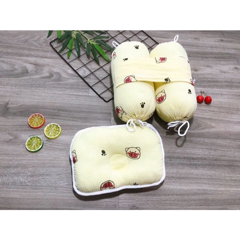 Bộ Chặn và gối bông vải xô cho bé