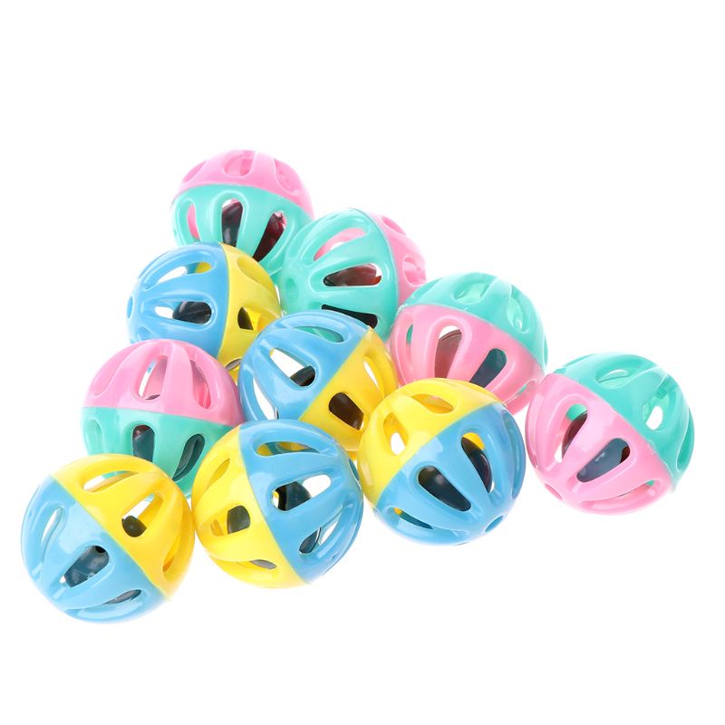 Set 10 quả bóng nhựa đồ chơi nhiều màu sắc cho thú cưng